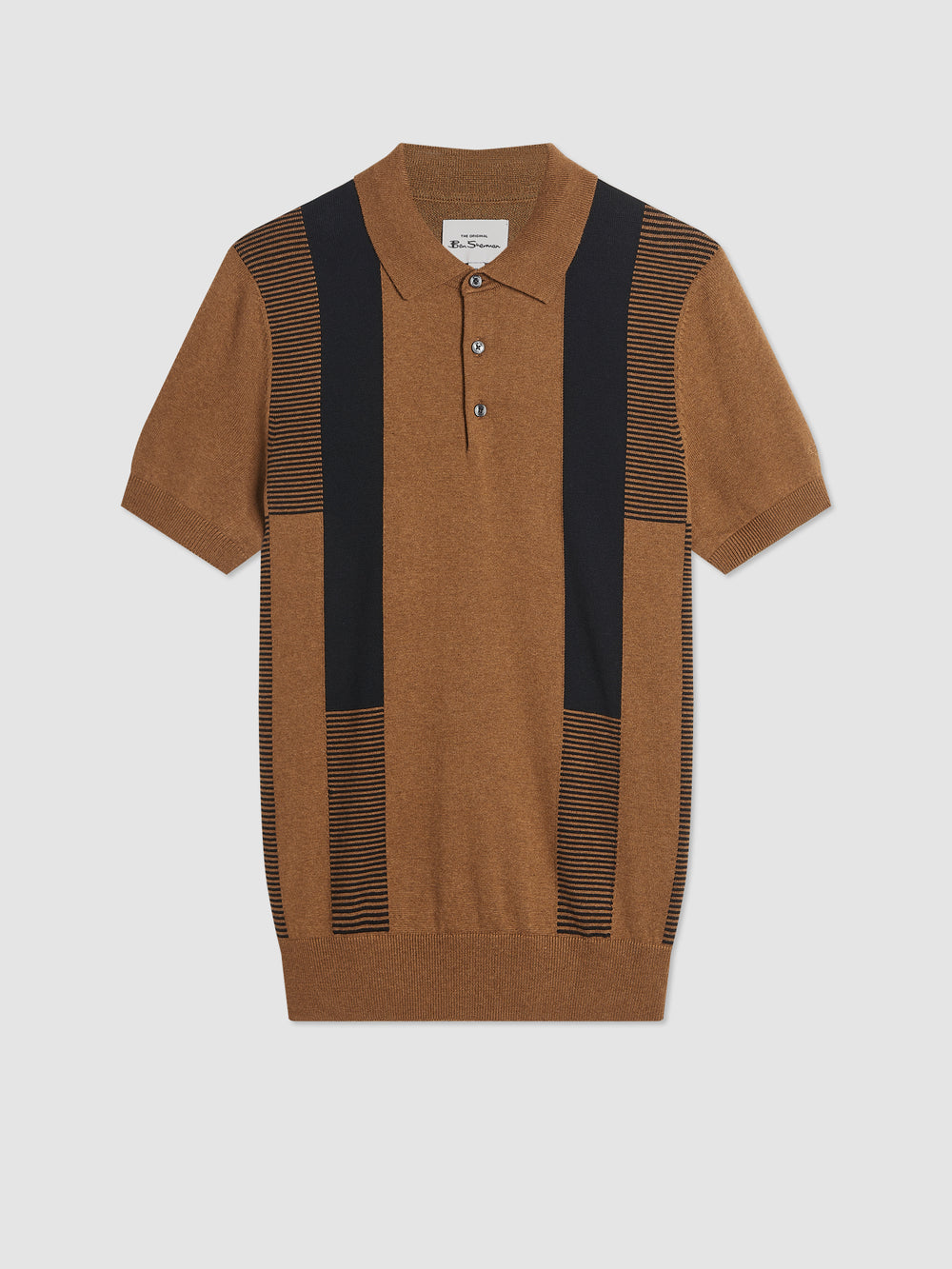 Pull à Col Polo Ben Sherman Intarsia Stripe Marron | TPV-38440884